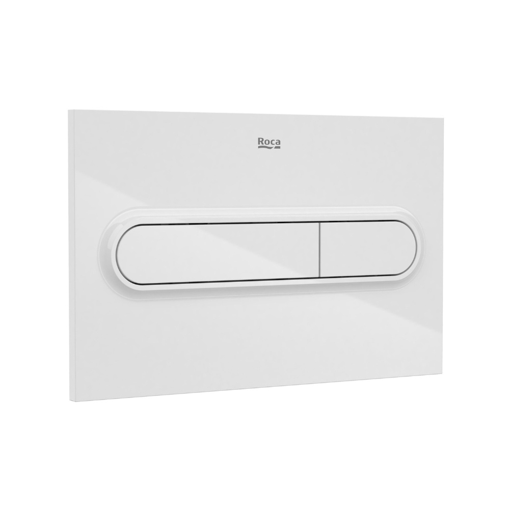 Product cut out image of the Roca Duplo One PL1 White Dual Flush Plate